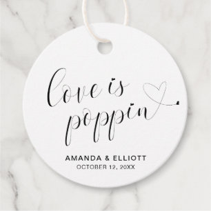 Étiquettes Cadeau L'amour est poppin cœur mignon élégant mariage mod