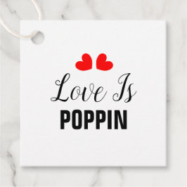 Étiquettes Cadeau L'amour est Poppin mignon Red Love Hearts Mariage