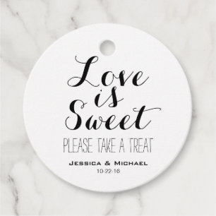 Étiquettes Cadeau L'amour est sucré personnalisé mariage bonbons buf