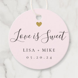 Étiquettes Cadeau L'amour est sucré Personnalisé Mariage Candy rose