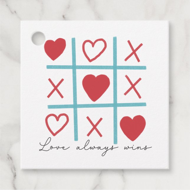 Étiquettes Cadeau L'amour gagne toujours (Devant)