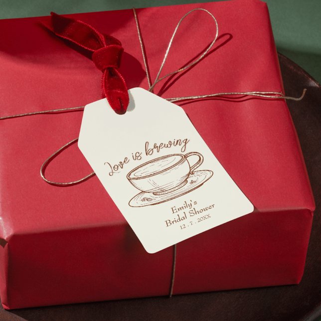 Étiquettes-cadeau L'amour rustique brasse la Fête des mariées de caf (Créateur téléchargé)