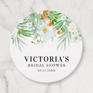 Étiquettes Cadeau Lancement de mariage aux orchidées aquarelles et k