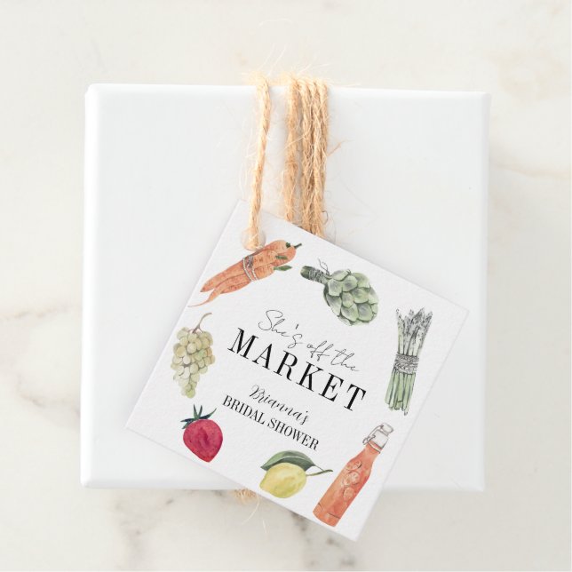 Étiquettes Cadeau Lanceuse de marché fermier Shower de Fiançailles (En situation)