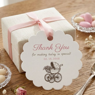 Étiquettes Cadeau Landau ancien pour bébé Cadeau de Aqeeqah Remercie