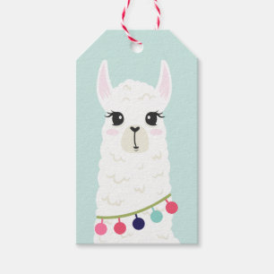 Étiquettes-cadeau L'anniversaire de la fille mignonne de lama