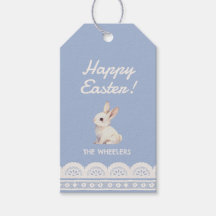 Lapin aquarelle au noeud coquet bleu