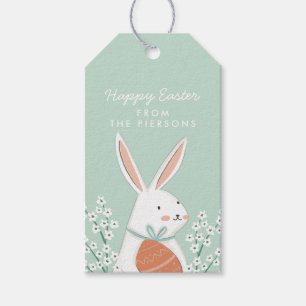 Étiquettes-cadeau Lapin Blanc Mignon Joyeuses Pâques famille