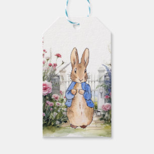 Étiquettes-cadeau Lapin classique en veste bleue