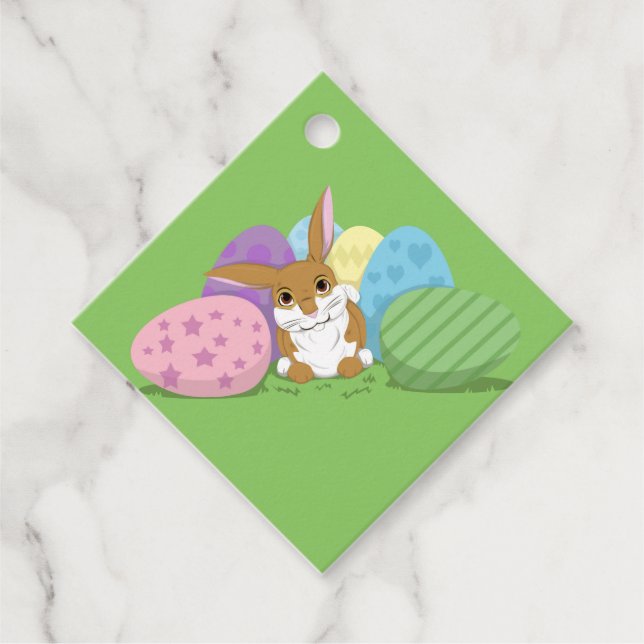 Étiquettes Cadeau Lapin de Pâques (Devant)