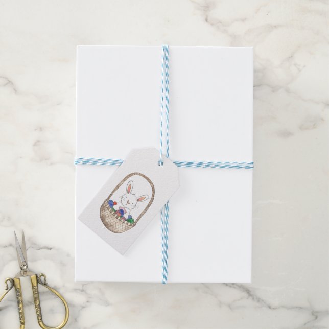 Étiquettes-cadeau Lapin de Pâques (Avec de laficelle)