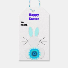 Étiquettes-cadeau Lapin de Pâques Bleu