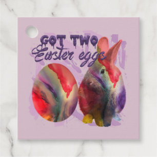 Étiquettes Cadeau Lapin De Pâques Et Oeuf Peint