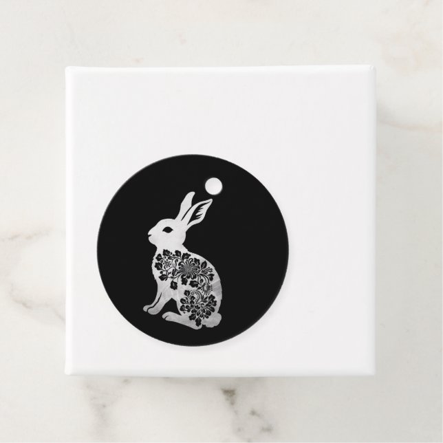 Étiquettes Cadeau Lapin lapin de Pâques (En situation)