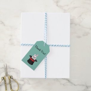 Étiquettes-cadeau Lapin mignon avec chapeau de magicien - Personnali