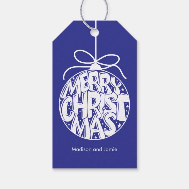 Étiquettes-cadeau Lapis Joyeux Noël Fête de Noël (Devant)