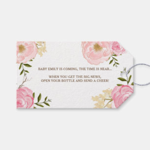 Étiquettes-cadeau L'aquarelle rose fleurit l'étiquette de cadeau de
