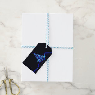 Étiquettes-cadeau l'arbre de Noël stylisé et lumineux de SlipperyJoe