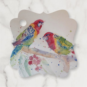 Étiquettes Cadeau L'art de l'aquarelle australienne Rosella Parrot
