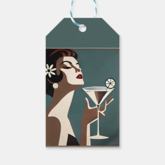 Étiquettes-cadeau L'Art Moderne du Milieu du Siècle La DIva Martini