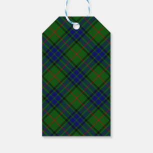 Étiquettes-cadeau Lauder tartan bleu vert plaid