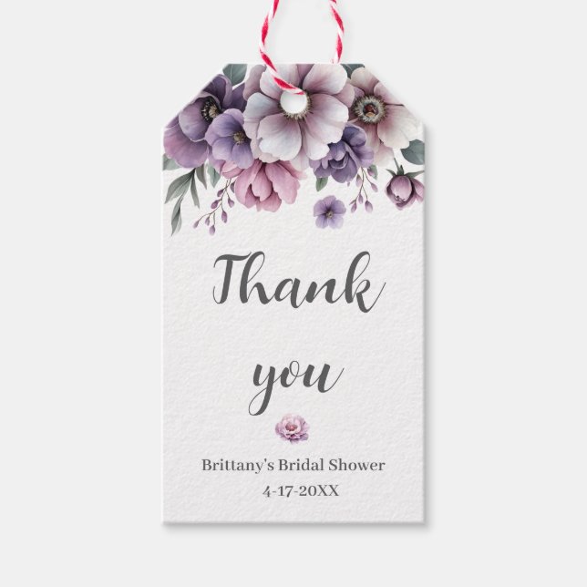 Étiquettes-cadeau Lavande Florale Aquarelle pour Enterrement de Vie  (Devant)