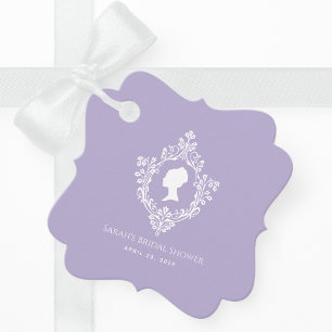 Étiquettes Cadeau Lavande Vintage Crest Régence Dame  Baby Shower de