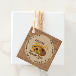 Étiquettes Cadeau L'aventure Attend Tournesols Rustiques Fête de Mar