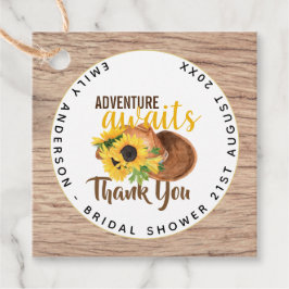 Étiquettes Cadeau L'aventure Attend Tournesols Rustiques Fête de Mar