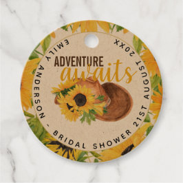 Étiquettes Cadeau L'aventure Attend Tournesols Rustiques Shower de M