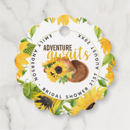Étiquettes Cadeau L'aventure Attend Tournesols Rustiques Shower de M