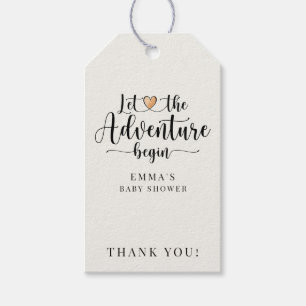Étiquettes-cadeau L'aventure commence Boho Baby shower Floral Merci