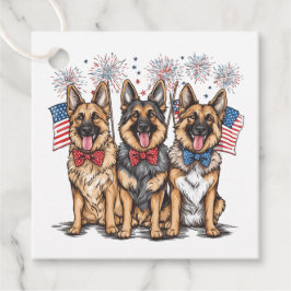 Étiquettes Cadeau Le 4 Juillet Chiens De Berger Allemands