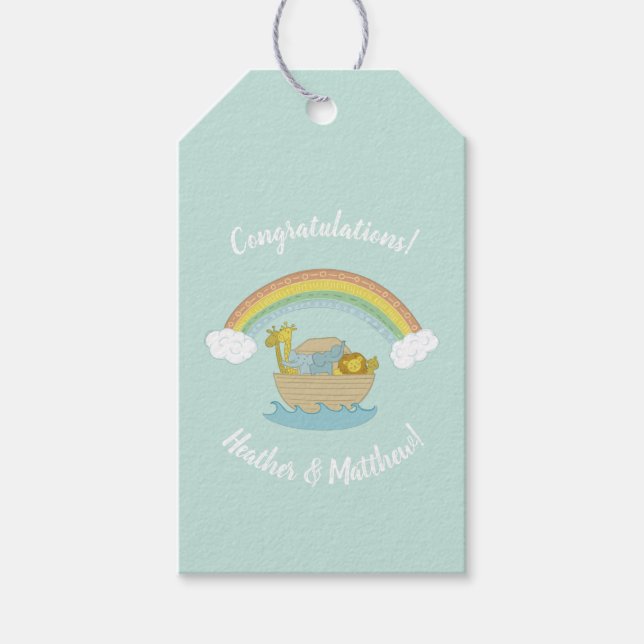 Étiquettes-cadeau Le Baby shower Ark Boho de Noah (Devant)