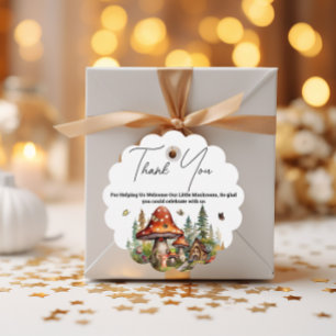 Étiquettes Cadeau Le Baby shower des champignons de la forêt de bois