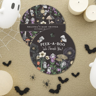 Étiquettes Cadeau Le Baby shower d'Halloween Peek-a-Boo Faveurs