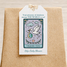 Étiquettes-cadeau Le Baby shower Tarot Le Merci mondial est favorabl