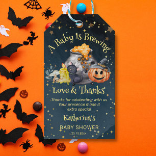 Étiquettes-cadeau Le bébé baby shower d'Halloween brasse la faveur