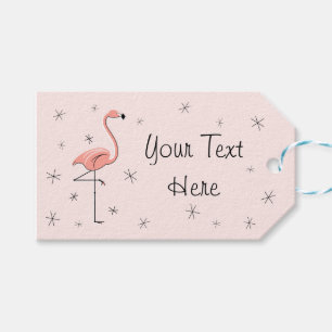 Étiquettes-cadeau Le cadeau rose des textes de Flamant rose