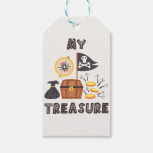 Étiquettes-cadeau Le coffre au trésor du pirate