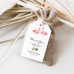 Étiquettes-cadeau Le Flamant rose Feuille tropical floral privilégie