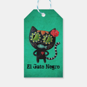 Étiquettes-cadeau Le jour du chat noir mort