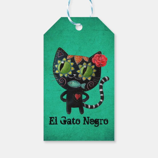Étiquettes-cadeau Le jour du chat noir mort (Dos)
