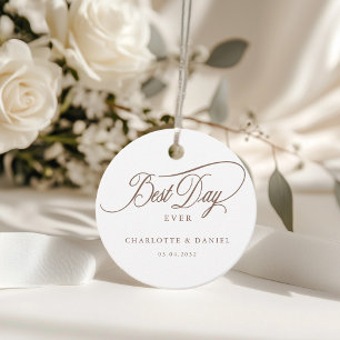 Étiquettes Cadeau LE MEILLEUR JOUR JAMAIS ! Élégant, Mariage