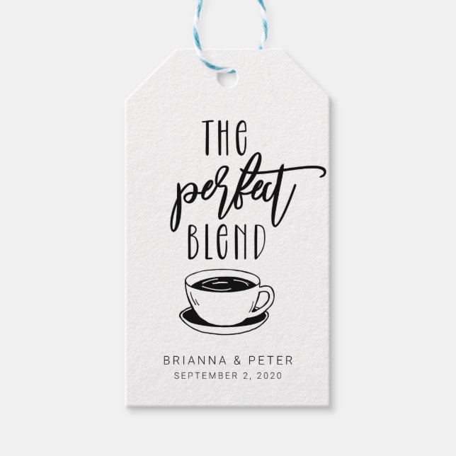 Étiquettes-cadeau Le Mélange Parfait De Mariage Café Favoriser (Devant)