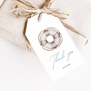 Étiquettes-cadeau Le Merci du Baby shower nautique est favorable