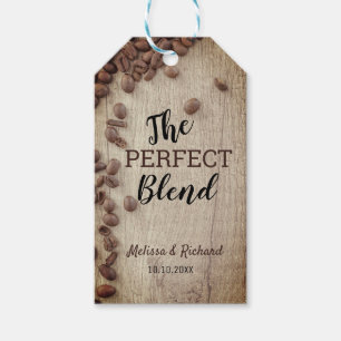 Étiquettes-cadeau Le Parfait Mélange Rustique Bois Café Mariage