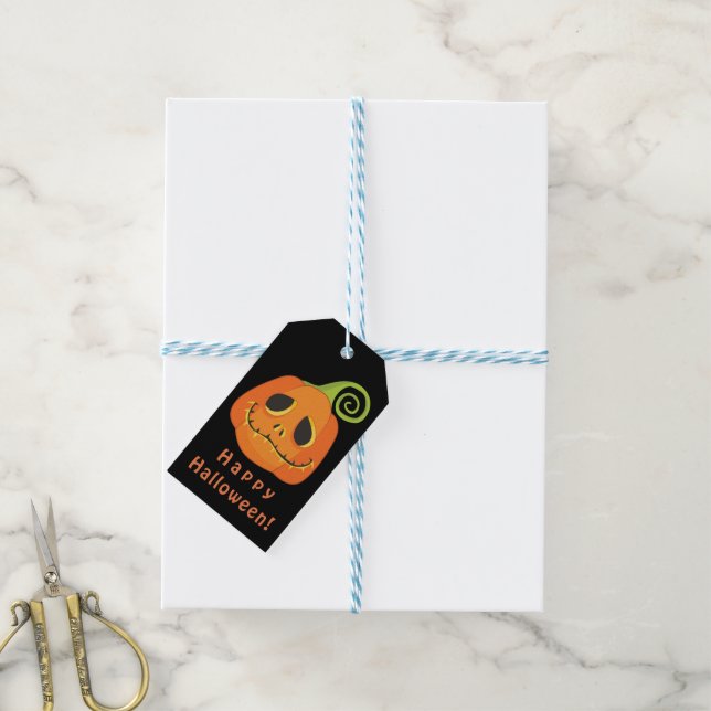 Étiquettes-cadeau Le parti Whimsical Citrouille d'Halloween est favo (Avec de laficelle)