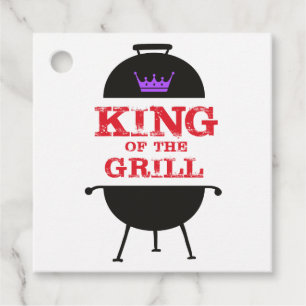Étiquettes Cadeau Le Roi Du Grill, Noir Violet Couronne Rouge