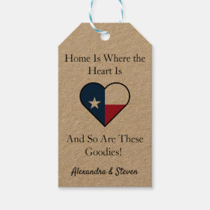 Étiquettes-cadeau Le Texas, la maison, c'est là où est le cœur